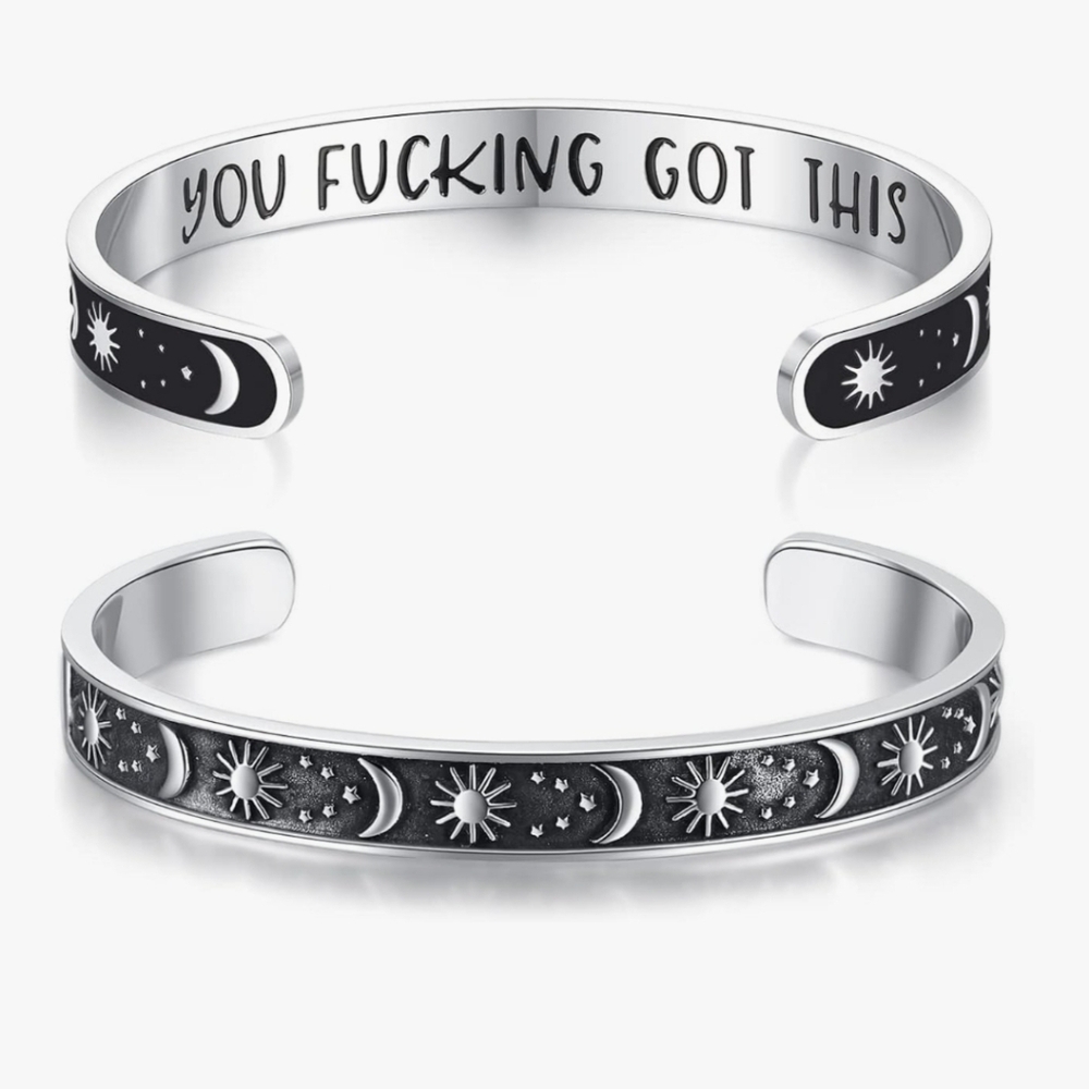 Inspirational Sun and Moon Cuff Bracelet